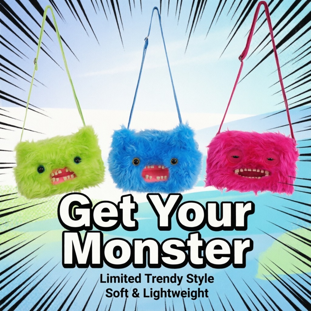 Kids Toys Hong Kong - Sac à bandoulière en peluche monstre