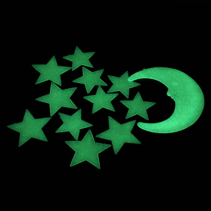 Glow In Dark Stars - Autocollants muraux fluorescents étoiles et lune