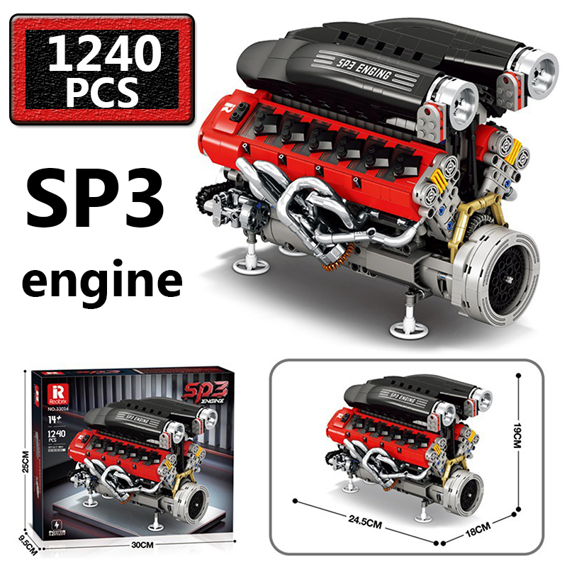 Kids Toys Idea - 1240 pièces Moteur de voiture SP3,