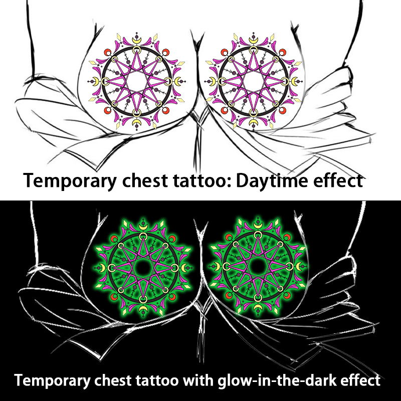 Glow In Dark Stars - Autocollants de tatouage temporaire jetables pour