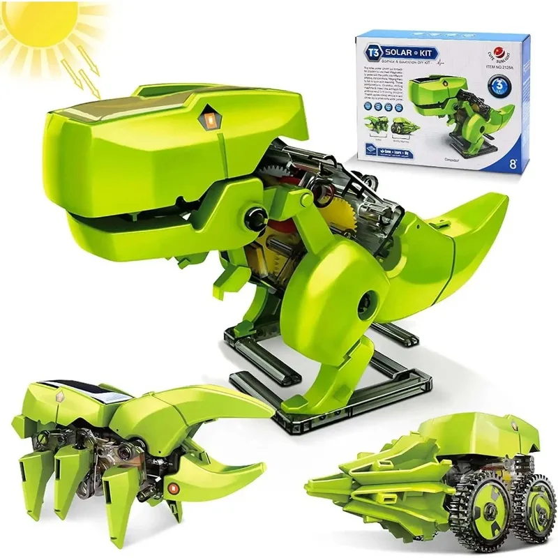 Kids Toys Under $10 - Kit robot solaire 3-en-1, jouets dinosaures,