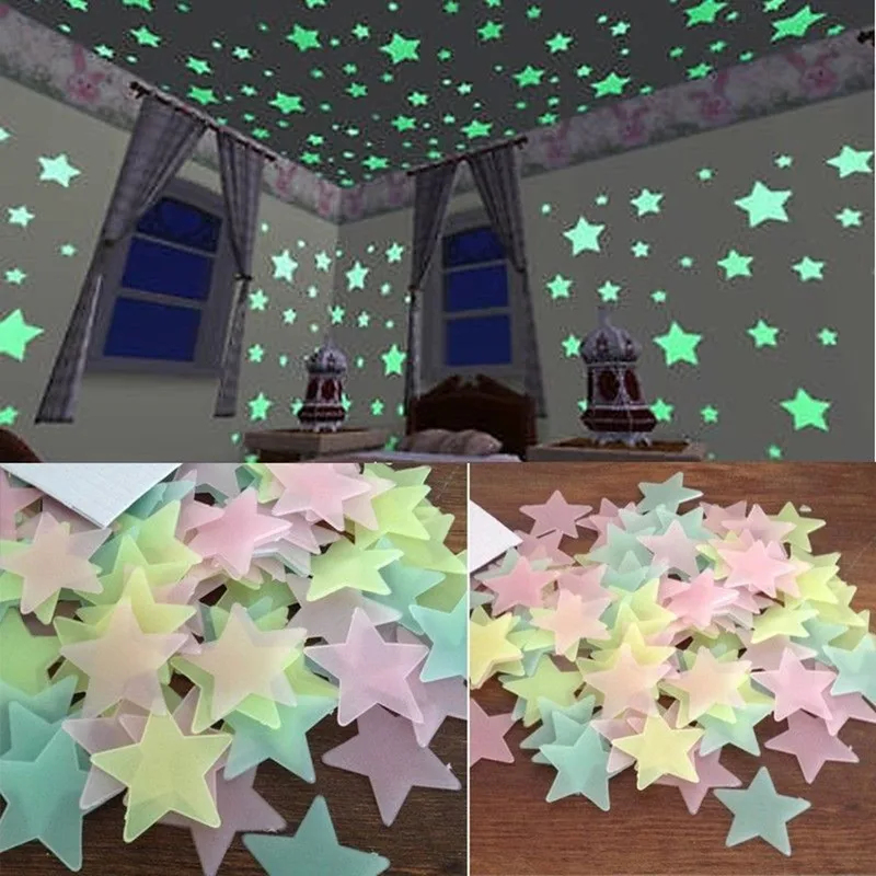 Glow In Dark Stars - 100 autocollants étoiles fluorescentes qui brillent